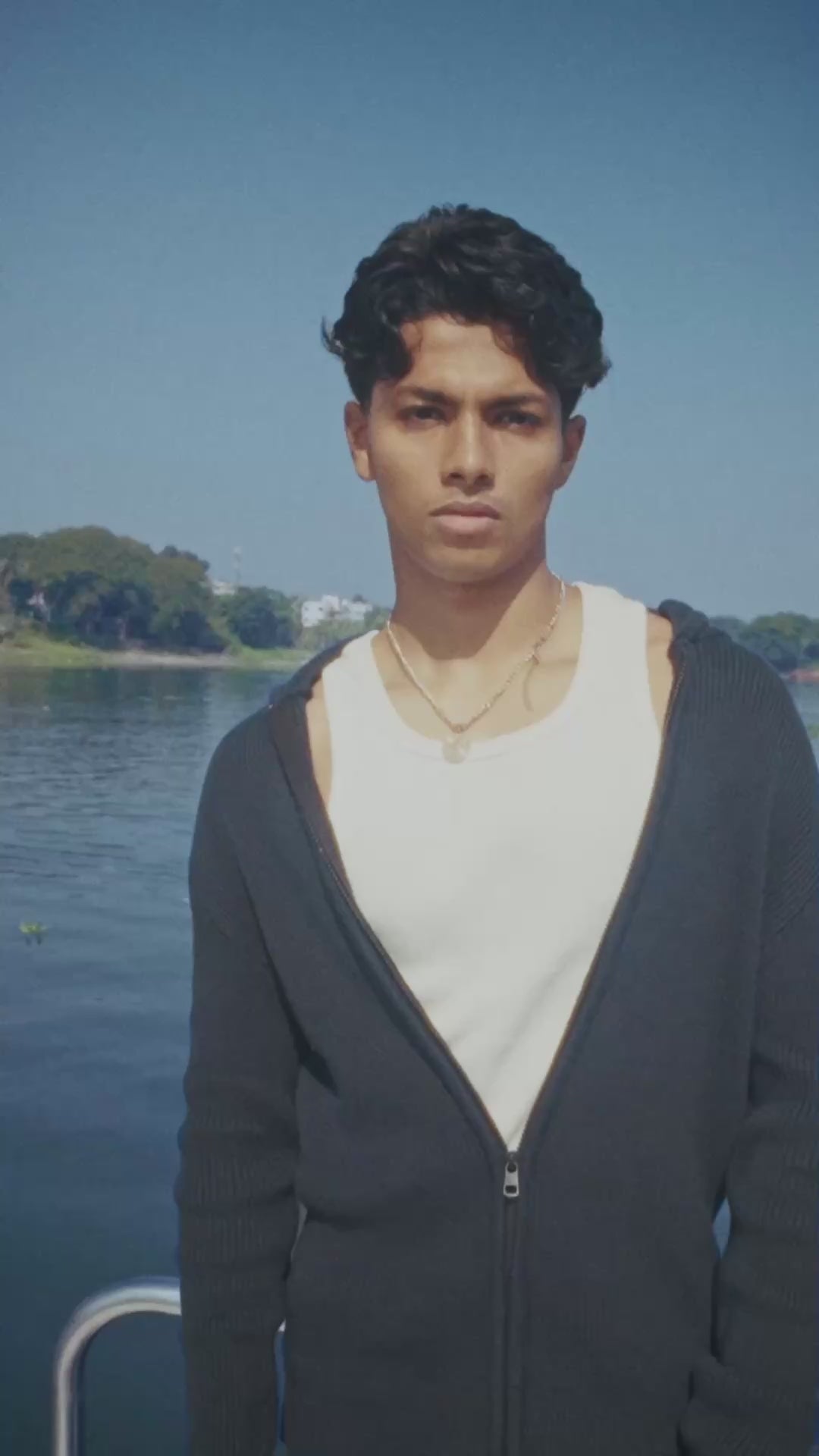 FORGE Knit Jacket | Hard knit Hooded Navy Blue Jacket